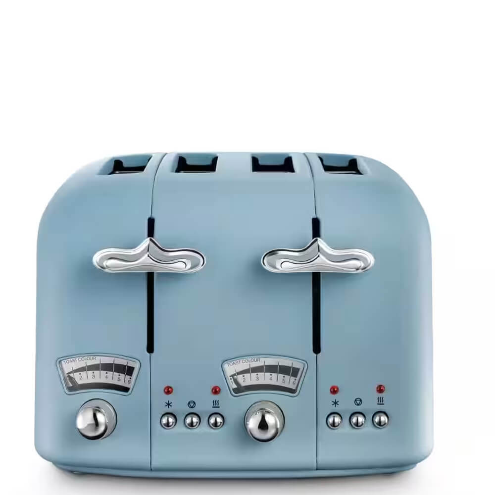 DeLonghi Argento Flora Blue 4 Slice Toaster